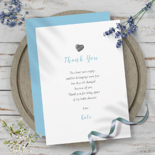 Carte De Remerciements Cute Baby shower de  de coeur de caillou poème de 