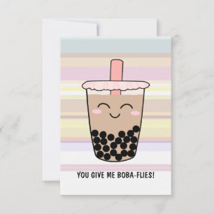 Carte De Remerciements Cute Boba Milk Tea Pun