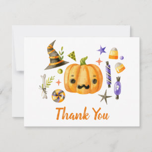Carte De Remerciements Cute Boo Citrouille Spooktacular Halloween Bash Pa