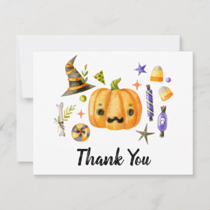 Carte De Remerciements Cute Boo Citrouille Spooktacular Halloween Bash Pa