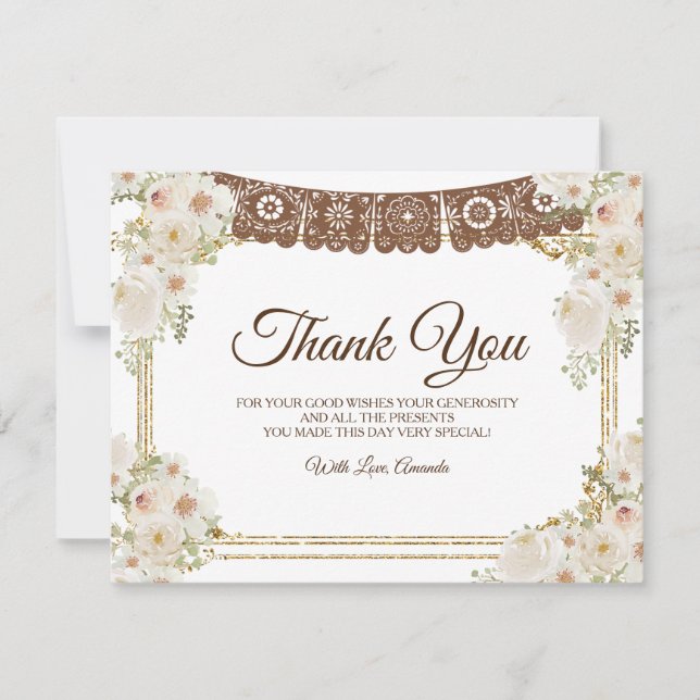 Carte De Remerciements Cute Boy Brown Mexicain Baptême & 1er Anniversaire (Devant)
