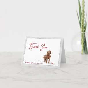 Carte De Remerciements Cute Brown Labradoodé Chien Personnaliser l'os 