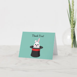 Carte De Remerciements Cute Bunny dans Wizard Casquette Personnaliser