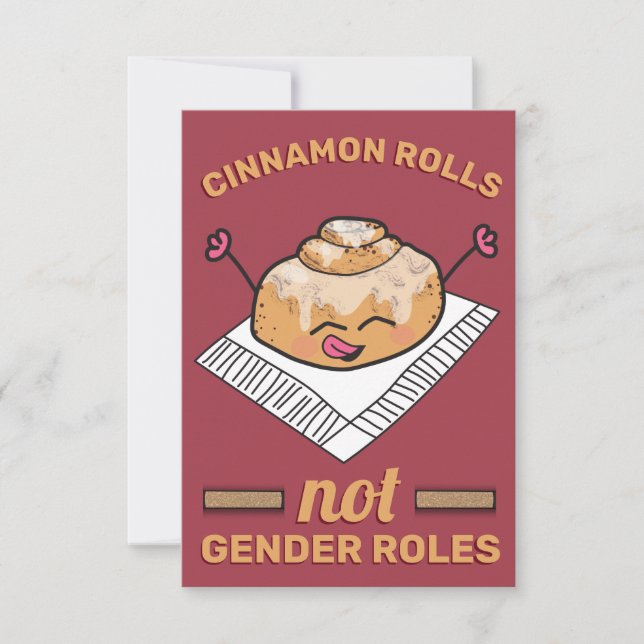Carte De Remerciements Cute cannelle rouler pas genre Rôles Drôle Feminis (Devant)