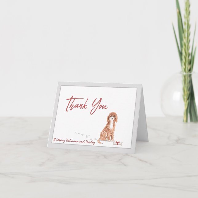Carte De Remerciements Cute Cavapoo chien animal de compagnie personnalis (Devant)