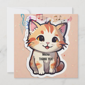 Carte De Remerciements Cute chat