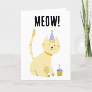 CARTE DE REMERCIEMENTS CUTE CHAT ANNIVERSAIRE DE ENFANT GROG GREETING CAR
