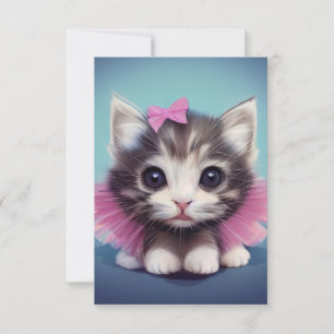 Carte De Remerciements Cute chaton en tutu