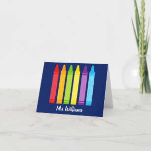 Carte De Remerciements Cute Crayon Enseignant de l'école élémentaire pers