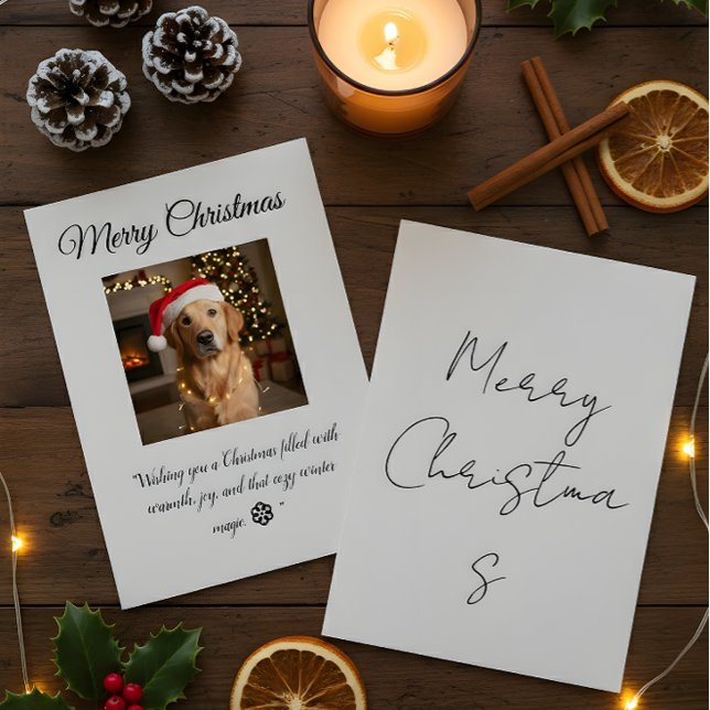 Carte De Remerciements “Cute Dog Christmas Card – Santa Hat Holiday Greet (Créateur téléchargé)
