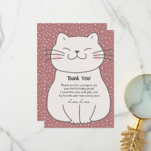 Carte De Remerciements Cute et moderne Kitten Anniversaire