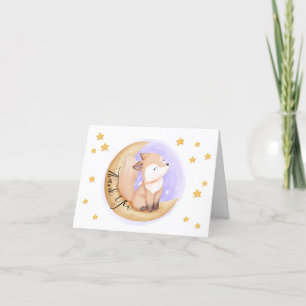 Carte De Remerciements Cute Fox   Baby shower Animaux
