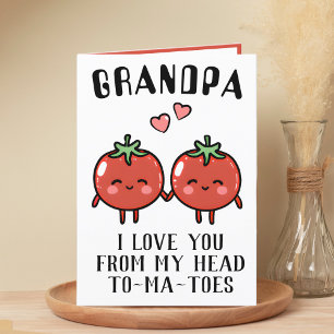 Carte De Remerciements Cute Funny Pun tomate Grand-père Joyeux anniversai