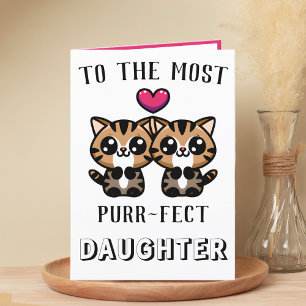 Carte De Remerciements Cute Kitty Chat Kitten Pun fille Joyeux anniversai