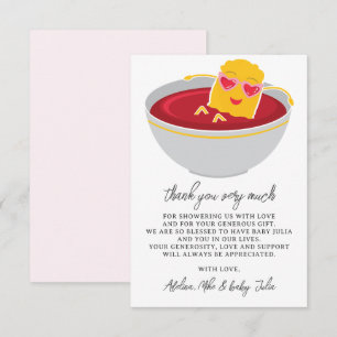Carte De Remerciements Cute Little Nugget Poulet Nugget Fille Baby shower