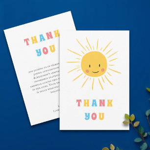 Carte De Remerciements Cute Little Ray of Sunshine Baby shower