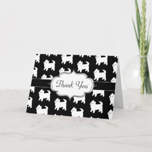 Carte De Remerciements Cute Little Westie - West Highland White Terriers