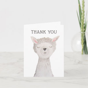 Carte De Remerciements Cute Llama   Fête d'anniversaire d'enfants Alpaca 