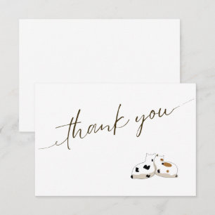 Carte De Remerciements Cute minimaliste script chats couple
