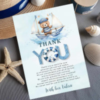 Cute Nautical Blue Boat Teddy Bear Boat Baby showe