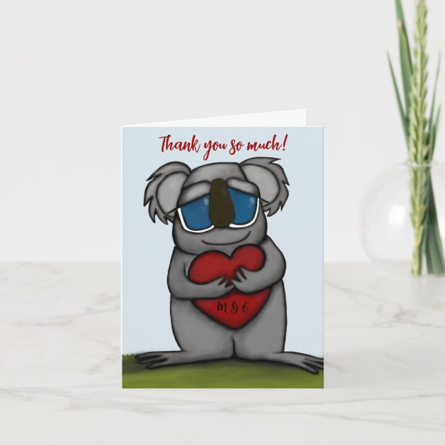 Carte De Remerciements Cute Ours Koala (Devant)