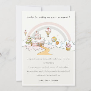 Carte De Remerciements Cute Pastel Sweet Time Candy Land Anniversaire de 