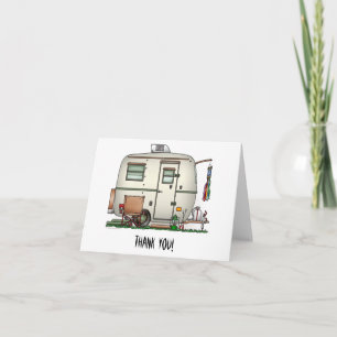 Carte De Remerciements Cute RV Vintage Verre Oeuf Camper Travel Trailer