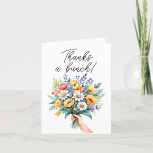 Carte De Remerciements Cute simple grâce à un tas! fleurs d'aquarelle