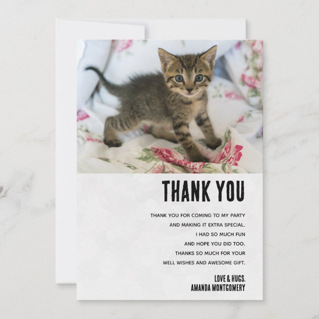 Carte De Remerciements Cute Tabby Kitten À L'Air Surpris (Devant)