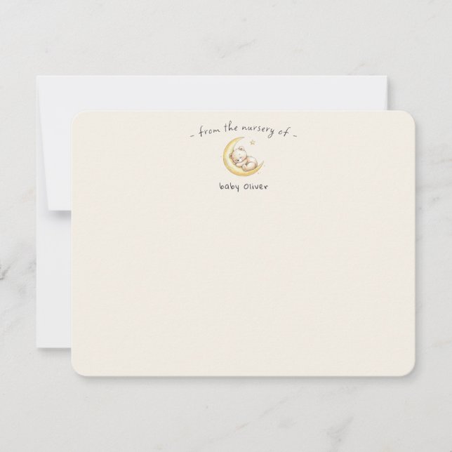 Carte De Remerciements Cute Teddy Bear Gender Neutral Baby Shower (Devant)