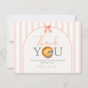 Carte De Remerciements Cutie Pie Orange En vichy 1er anniversaire