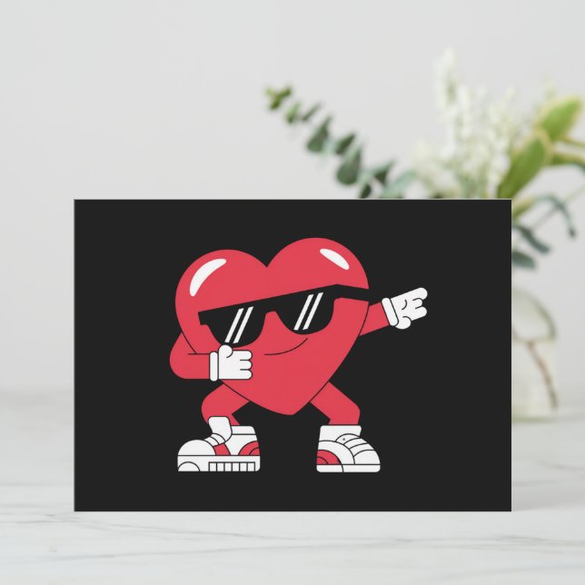 Carte De Remerciements Dabbing Coeur drôle Cadeaux Valentines Jour (Debout devant)