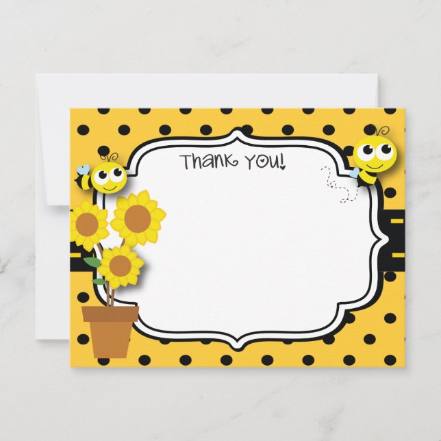 Carte de remerciements d'abeille de miel (Devant)