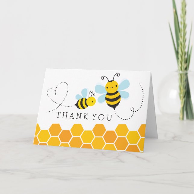 Carte de remerciements d'abeille de miel (Devant)