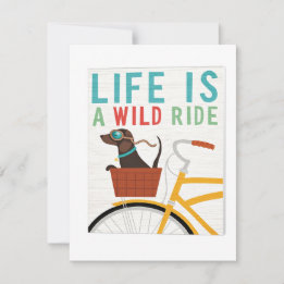 Carte De Remerciements Dachshund à vélo