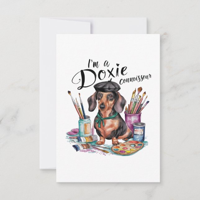 Carte De Remerciements Dachshund Je suis un Doxie Connoisseur (Devant)