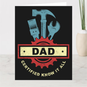 Carte De Remerciements DAD : Certifié Know It All Vintage Homme's Handyma