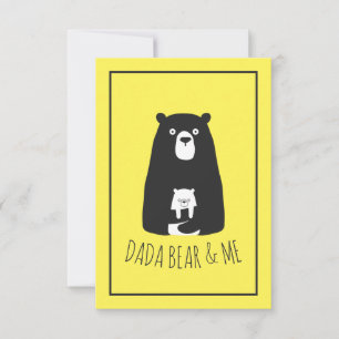 Carte De Remerciements DADA BEAR & ME   Papa Enfants Fils Fils Ours Dada