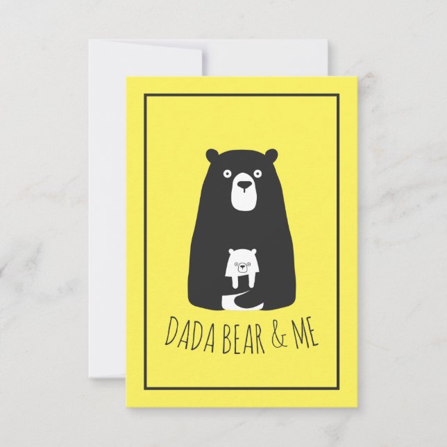 Carte De Remerciements DADA OURS & MOI | Papa Enfants Fille Fils Dada Bea (Devant)