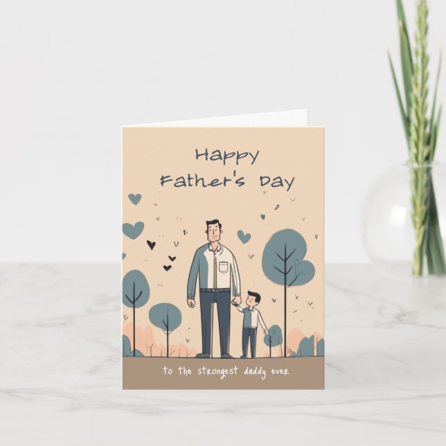 Carte De Remerciements Daddies : Les arbres de notre vie Fête des pères (Devant)