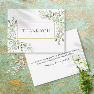 Carte de remerciements d'affaires Feuille de print