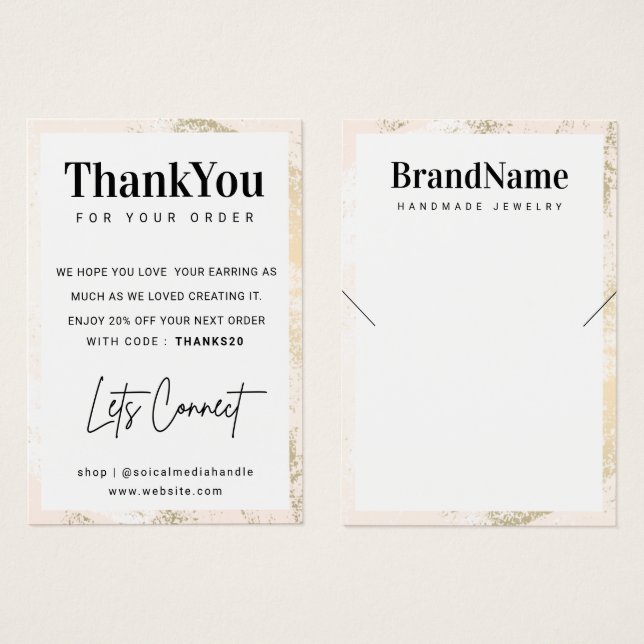 Carte de remerciements d'affichage du collier de l (Devant & derrière)