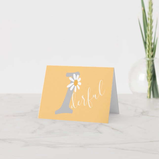Carte De Remerciements Daisy Hippie Baby First Birthday Merveilleux (Devant)