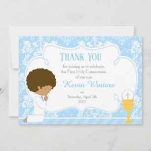 Carte De Remerciements Damas de la première communion afro-américaine