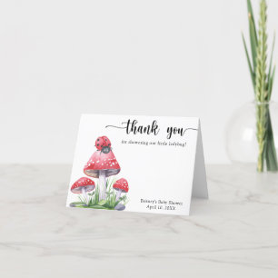 Carte De Remerciements Dame coccinelle aquarelle - cadeau baby shower
