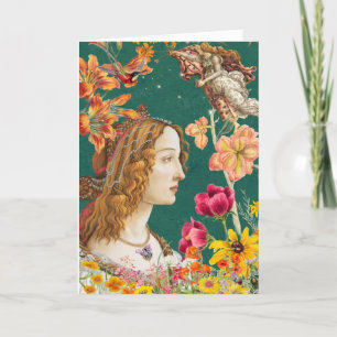 Carte De Remerciements Dame Florale Renaissance.