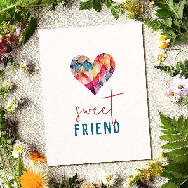 Carte de remerciements d'ami doux avec coeur (Créateur téléchargé)