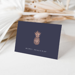 Carte de remerciements d'ananas Rose Faux