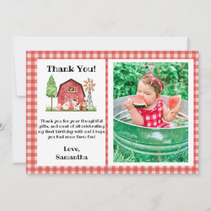 Carte de remerciements d'anniversaire à la ferme/à
