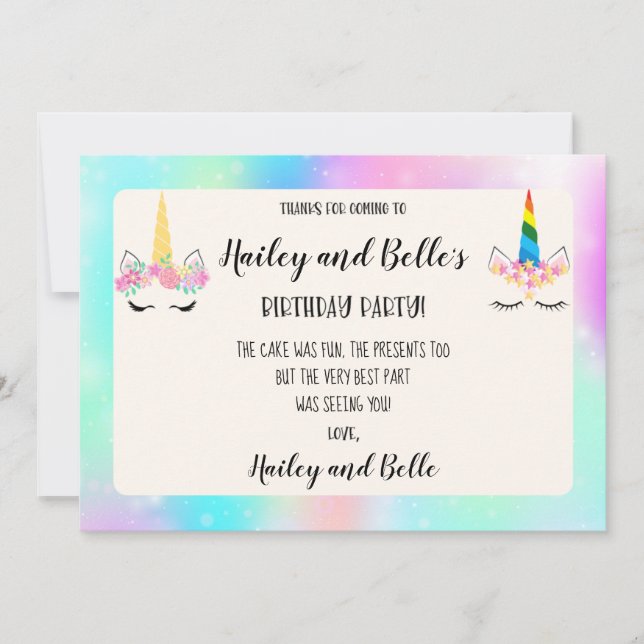Carte de remerciements d'anniversaire conjoint de  (Devant)